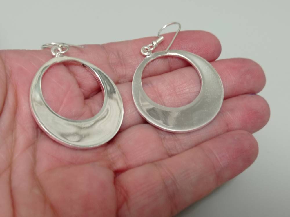 Silver Plated Celestial Earrings with Abalone Moon, Stars – Boho Chic Taxco Jewelry