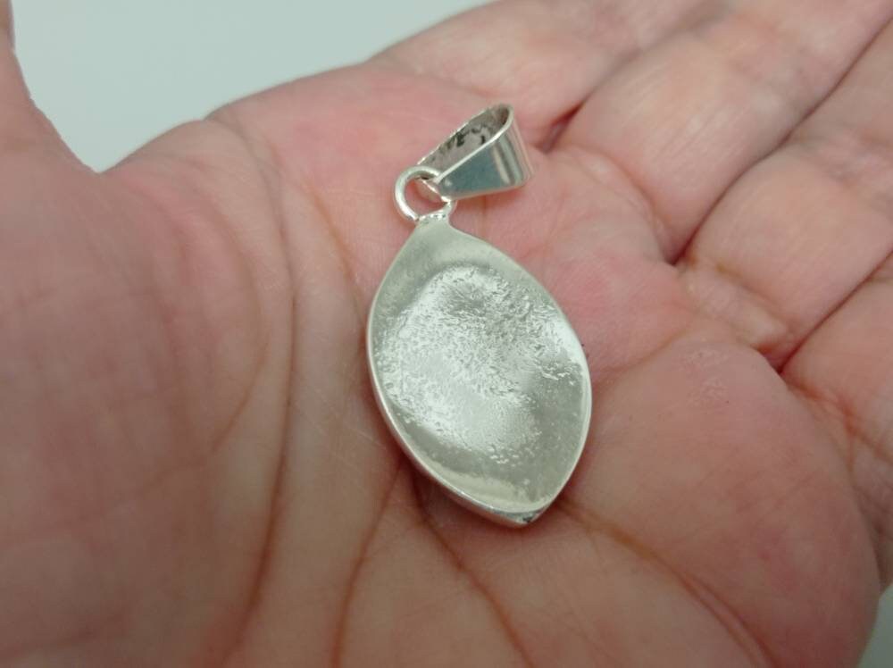 Abalone Shell Pendant: Silver Plated Azteca Design, Handmade Taxco Artisan Jewelry