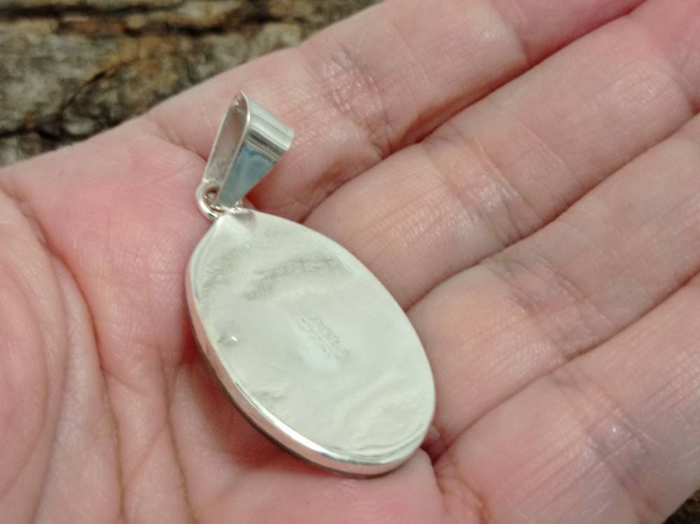 Handcrafted Mexican Abalone Shell Pendant: Silver Plated Geometric Boho Chic Necklace - Aztec Earrings
