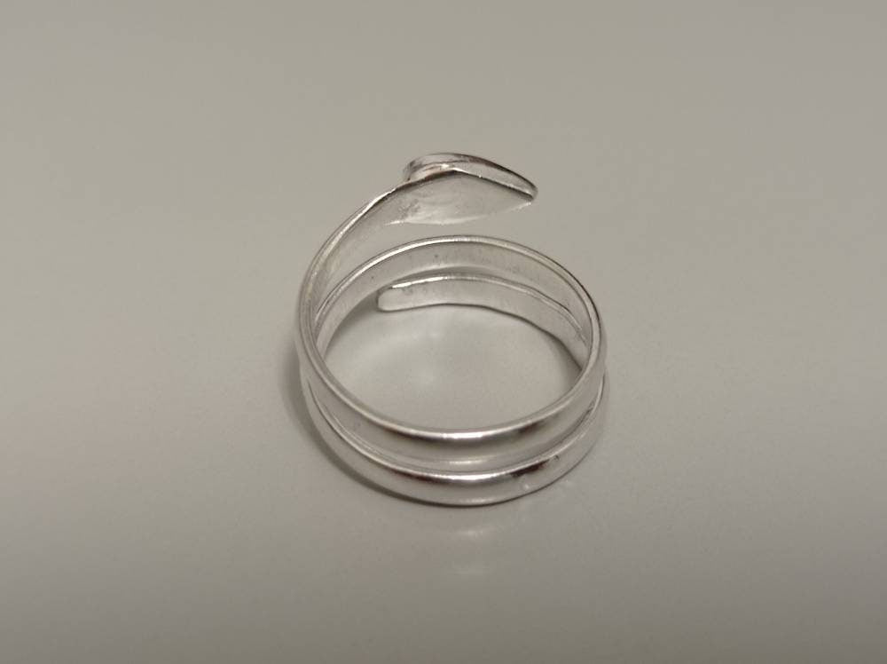 Handcrafted Snake Ring with Purple Abalone, Silver Plated 950, Mexican Artisan Jewelry