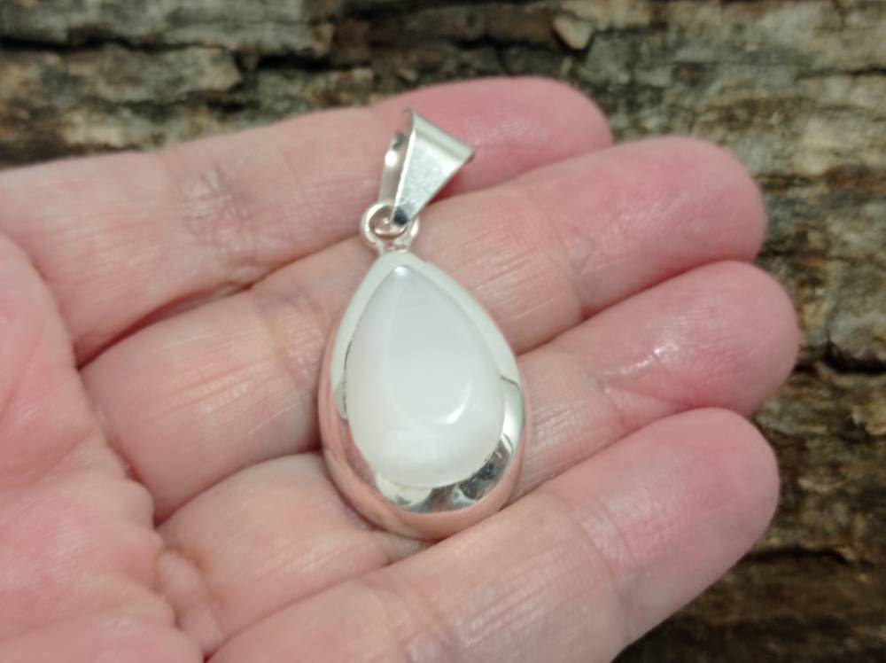 Silver Plated Abalone Shell Pendant – Mexican Artisan Geometric Jewelry