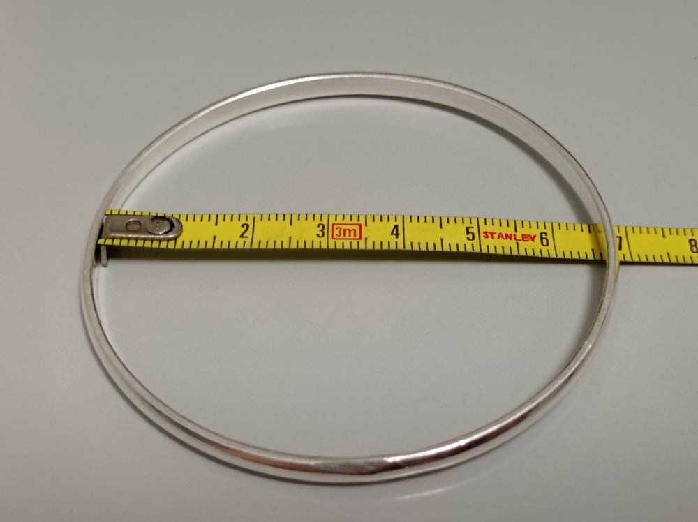 Set of 7 Silver Plated Mexican Boho Bangles: Half Round Weekly Wear Accessory