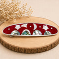 Handcrafted Silver Plated Hair Barrette with Mother of Pearl Celestial Design from Taxco, Mexico