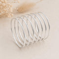 Set of 7 Silver Plated Mexican Boho Bangles: Half Round Weekly Wear Accessory