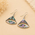 Mexican Artisan Silver Plated Abalone Shell Earrings: Boho Jewelry Handmade in Taxco