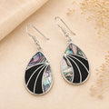 Silver Plated Abalone Shell Earrings – Handcrafted Mexican Enamel Jewelry