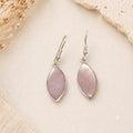 Rose Mother of Pearl Earrings, Silver Plated, Mexican Artisan Jewelry