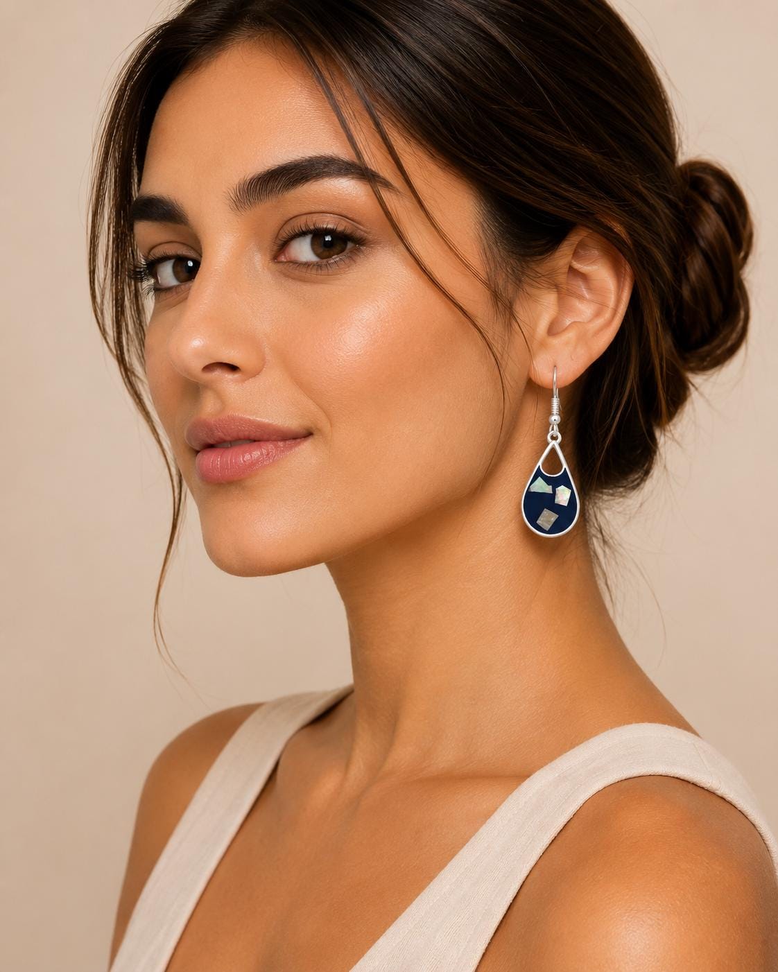 Unique Silver Plated Abalone Shell Earrings - Handcrafted Mexican Jewelry with Enamel Resin Detailing