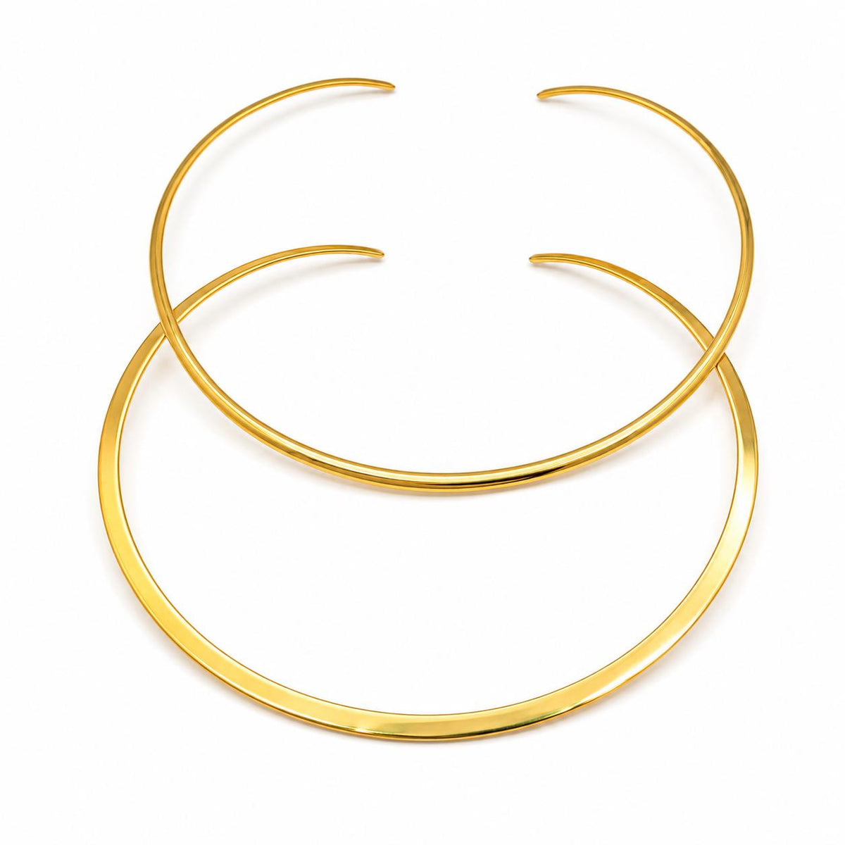 Polished Brass Open Choker Set – Mexican Statement Necklace for Pendants