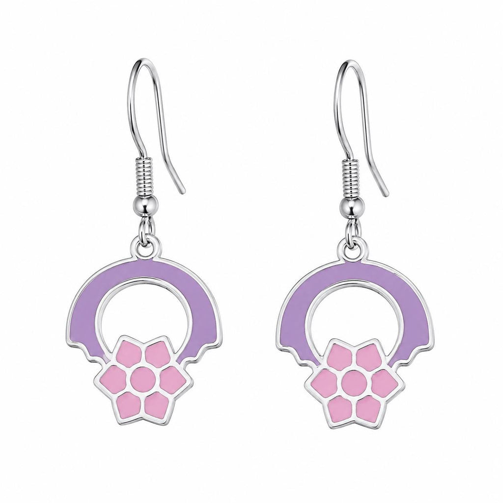 Handcrafted Silver Plated Flower Earrings: Enamel Effect Boho Jewelry from Mexico