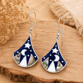 Silver Plated Moon Star Earrings – Abalone Shell, Mother of Pearl, Boho Chic Mexican Jewelry