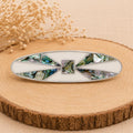 Artisan Silver Hair Clip – Abalone Shell, White Enamel, Taxco Mexican Accessory