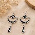 Abalone Moon & Star Earrings, Silver Plated, Mexican Artisan Jewelry