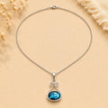 Mexican Artisan Silver Plated Abalone Shell Pendant Necklace with Stainless Steel Chain