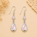 Silver Plated Mother of Pearl Earrings, Taxco Artisan Boho Chic Jewelry