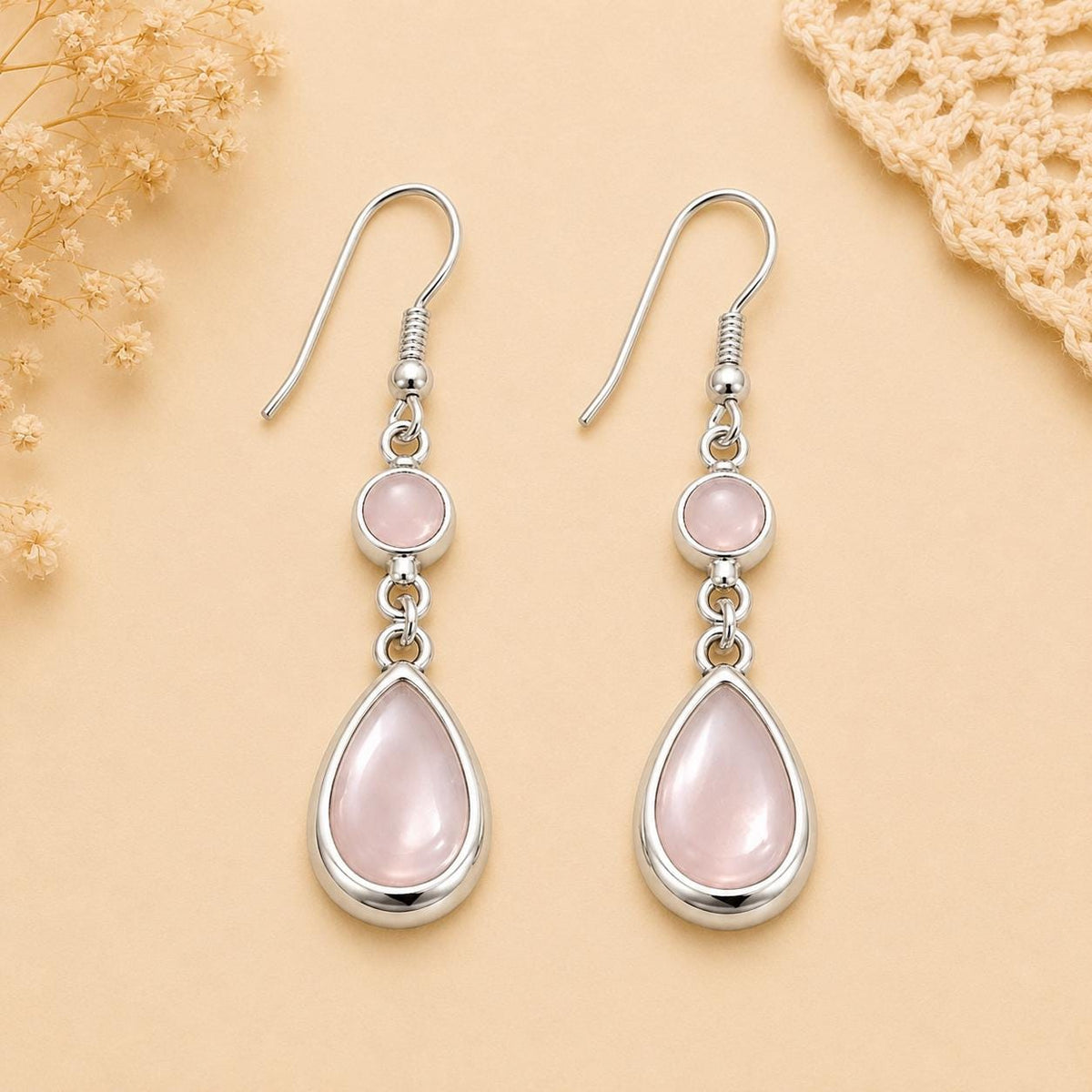 Silver Plated Mother of Pearl Earrings, Taxco Artisan Boho Chic Jewelry
