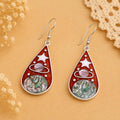 Handcrafted Silver Plated Abalone Celestial Earrings, Mexican Boho Moon Star Jewelry