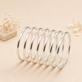 Boho Mexican Silver Plated Bangle Set: 7 Weekly Bracelets