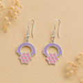 Handcrafted Silver Plated Flower Earrings: Enamel Effect Boho Jewelry from Mexico